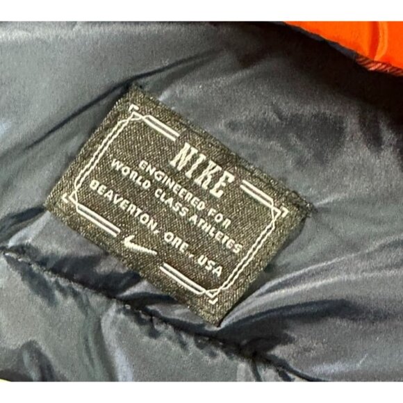 NIKE Youth Reversible Puffer Vest & Jacket Combo Lot Orange Blue Plaid w/ Skull - Picture 3 of 16